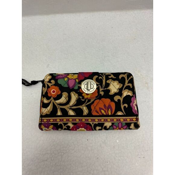 Vera Bradley RFID Smartphone Wristlet Floral Pattern Metal Clasp Womens Clutch - Picture 1 of 5